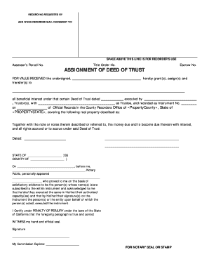 Assignment of Deed of Trust