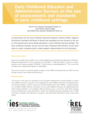 Early Childhood Educator and Administrator Surveys