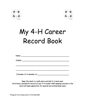 4-H Career Record Book