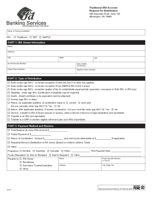 Traditional IRA Account Request for Distribution