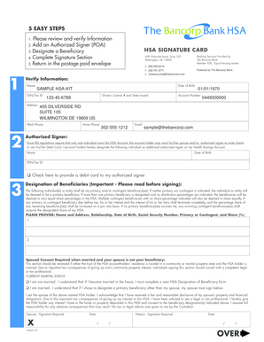 Health Savings Account Designation of Beneficiary Form
