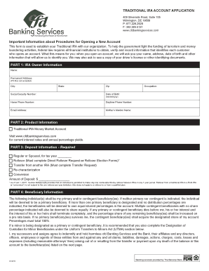 Traditional IRA Account Application