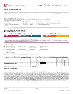 Ohio State University Health Election Form