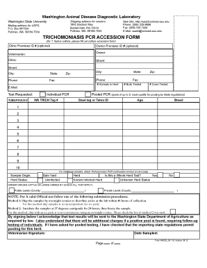 Washington Trichomoniasis PCR Accession Form