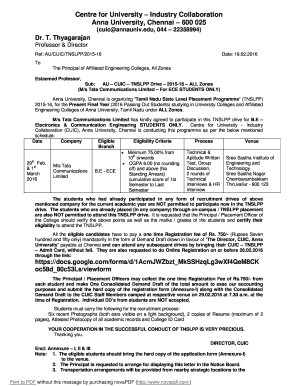 Tamil Nadu State Level Placement Programme Registration Form