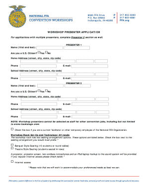 Fillable Online ffa Workshop Presenter Application 88th National FFA ...
