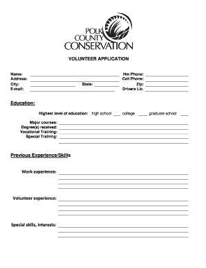 Volunteer Application Form