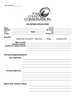 Volunteer Application Form
