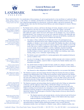 Landmark College General Release and Consent Form