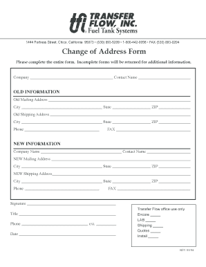 Change of Address Form
