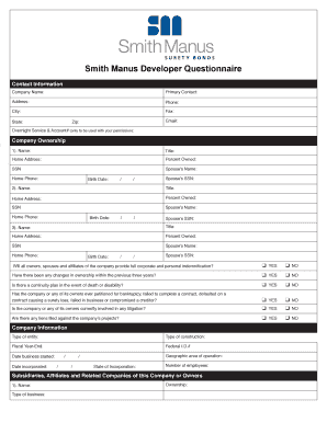 Construction Company Questionnaire