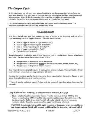Copper Cycle Lab Report