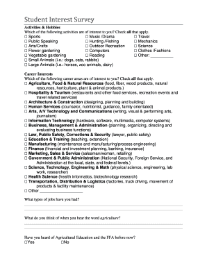 Student Interest Survey