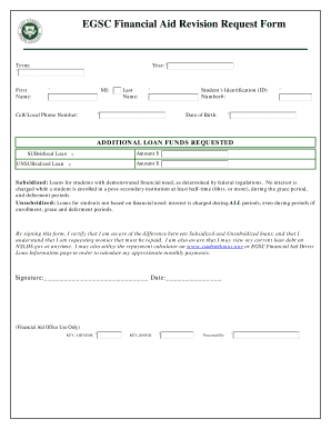 EGSC Financial Aid Revision Request Form - egaedu