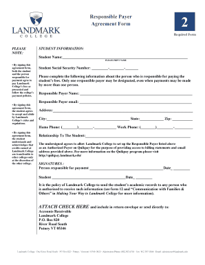 Responsible Payer Agreement Form