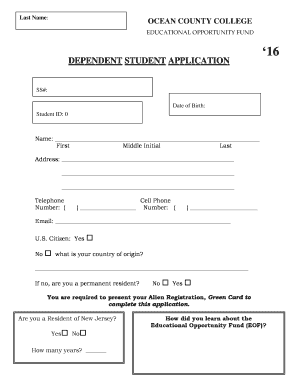 Dependent Student Application