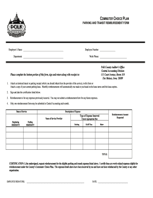 Polk County Commuter Choice Reimbursement Form