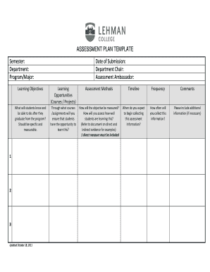 Assessment Plan Template
