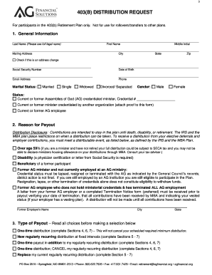 403(b) Distribution Request Form