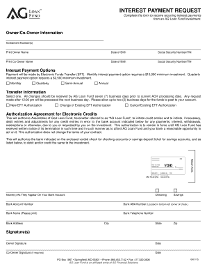 Interest Payment Request Form