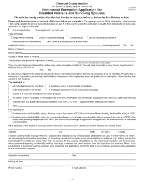 Ohio Disabled Veterans Homestead Exemption Application