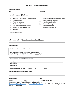 Request for Assignment Form
