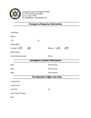 Emergency Response Information Form