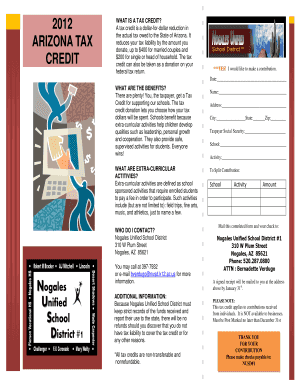 Arizona School Tax Credit Contribution Form