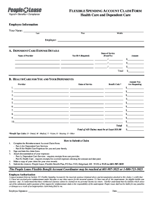 Flexible Spending Account Claim Form