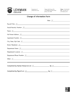 Change of Information Form