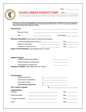 Change Order Request Form
