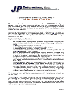 Firearm Shipping Work Order