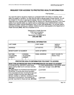 California HIPAA Request Form