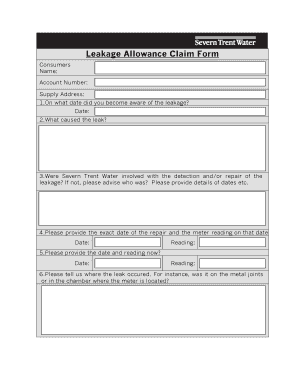 Leakage Allowance Claim Form