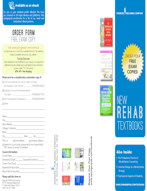 Springer Textbook Exam Copy Order Form