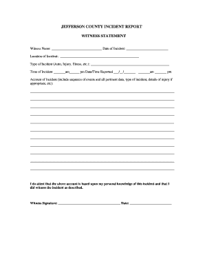 Jefferson County Incident Report