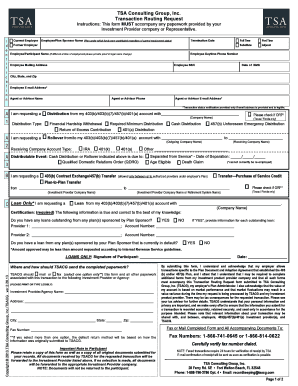 Transaction Routing Request Form