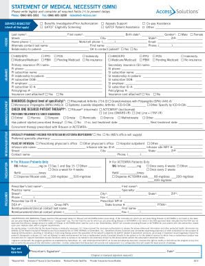 Statement of Medical Necessity for Rituxan or ACTEMRA