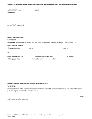 New York Subordination Agreement