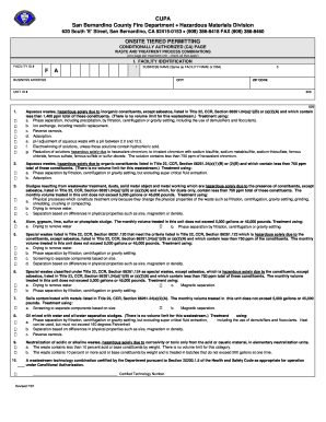 California Hazardous Waste Treatment Process Form