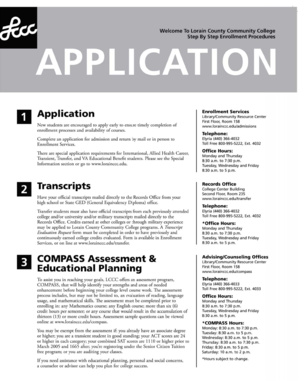 Lorain County Community College Admission Application
