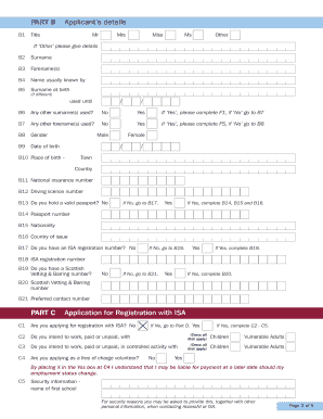 UK ISA Registration Application Form