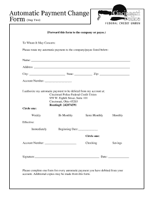 Automatic Payment Authorization Form