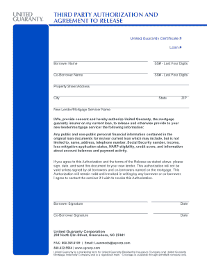 Third Party Authorization and Agreement to Release