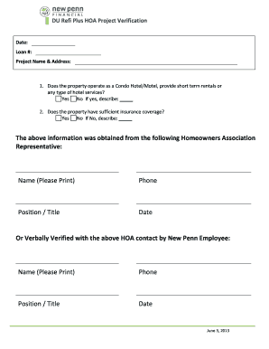 DU Refi Plus HOA Project Verification
