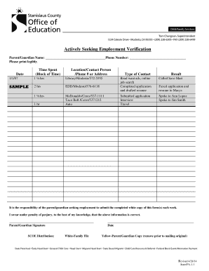 Employment Verification Form