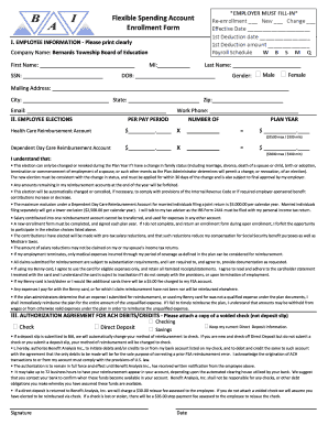 Flexible Spending Account Enrollment Form