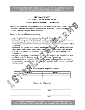 Spousal Consent to Operating Agreement