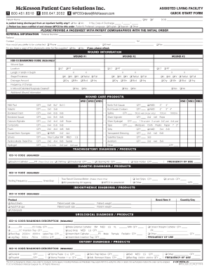 Assisted Living Facility Quick Start Form
