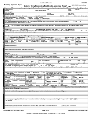 Residential Appraisal Report Form 2055